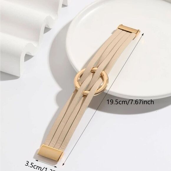 Bohemian PU Polyurethane Circle Decor Layered Bracelet - Picture 5 of 11